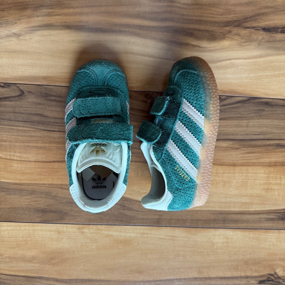Adidas Kids Green Gazelle Velcro Sneakers